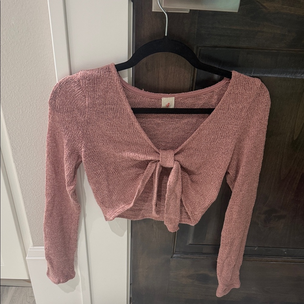 I Joah Dusty pink Knotted Sweater(Ships from OR)